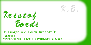 kristof bordi business card